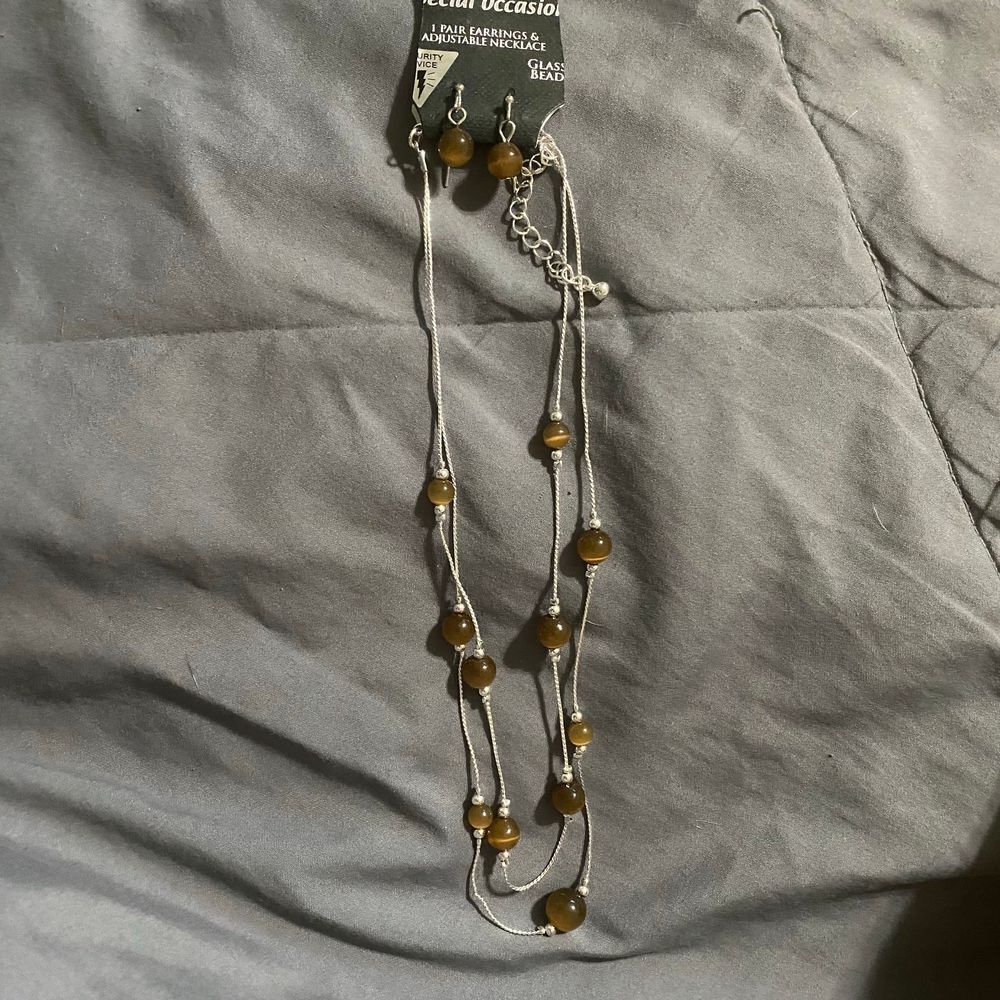 Beaded glass jewelry earrings and matching necklace , pair your items up with je